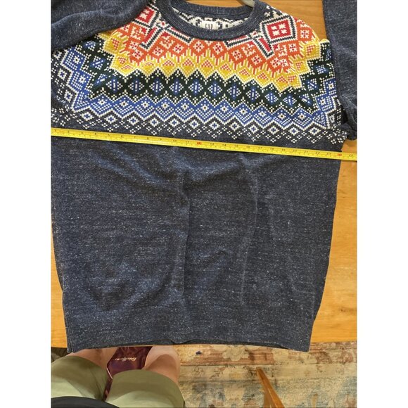 GAP Sweater Men's Colorful Fair Isle Sz XL Crew Neck Cotton Blend Long Sleeves - Picture 4 of 8